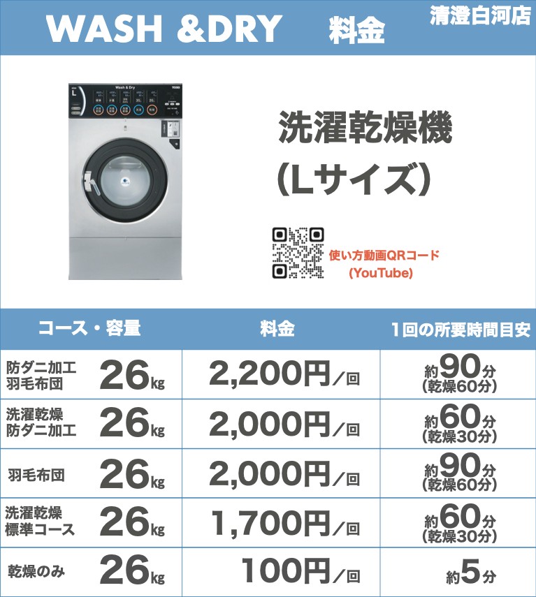 洗濯乾燥機Lサイズ