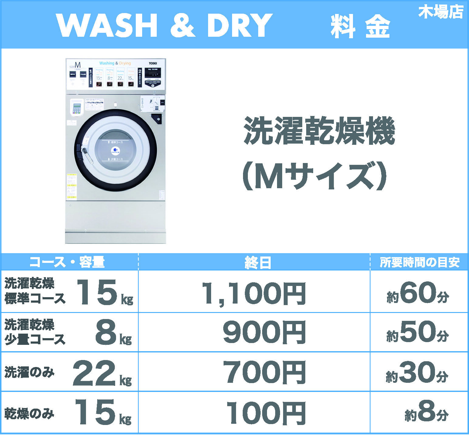 洗濯乾燥機Mサイズ